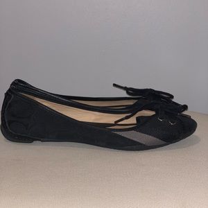 Coach Black & Silver Flats